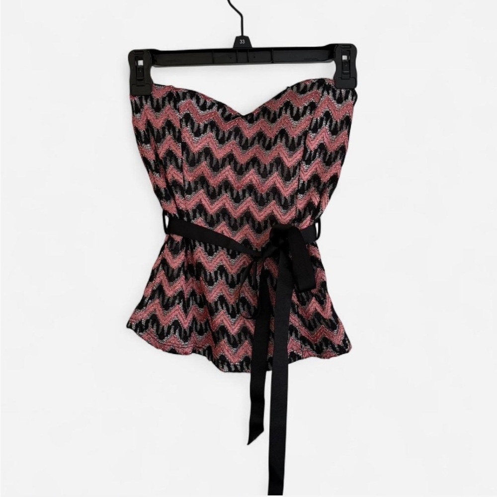 Pink and Black Tube Top